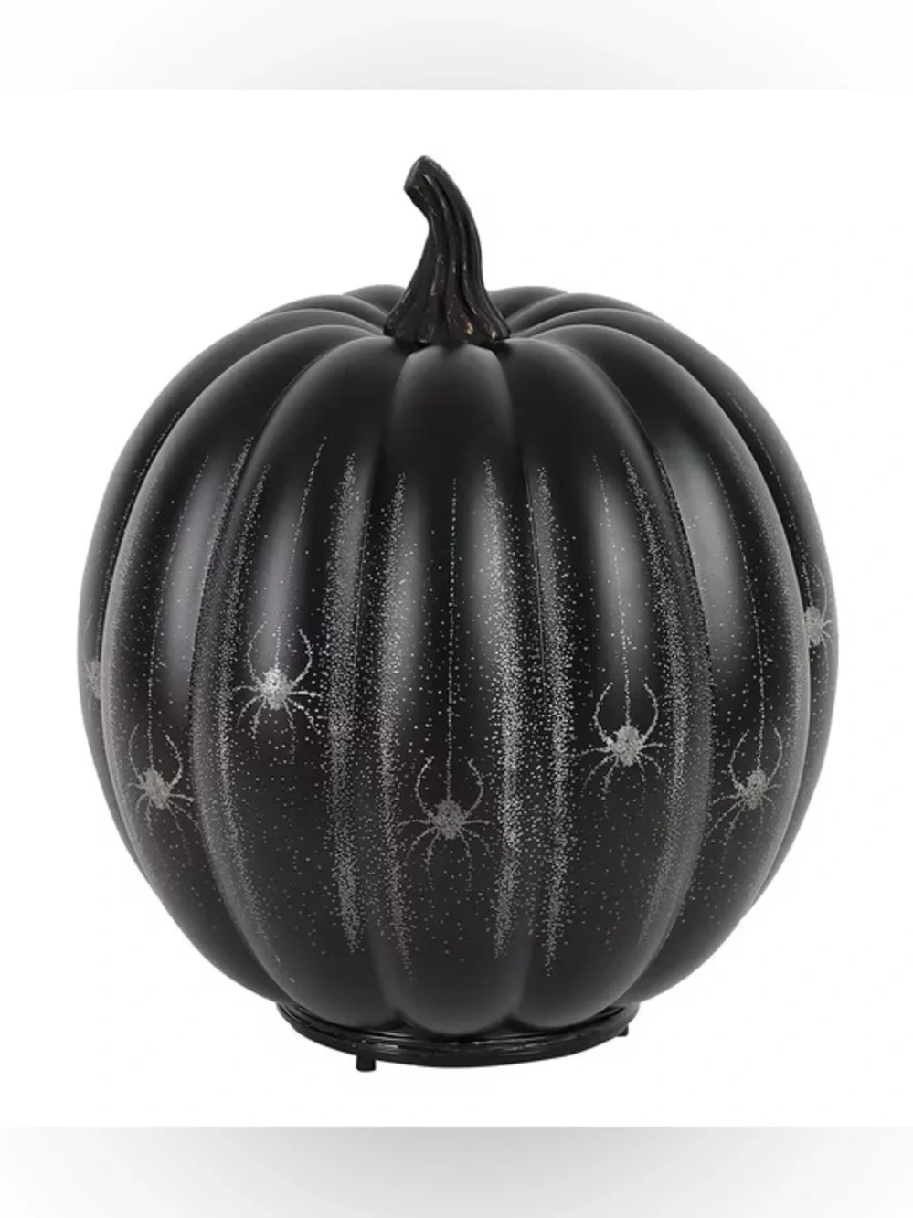 Pre-Lit Rotating Shimmer Pumpkin Black